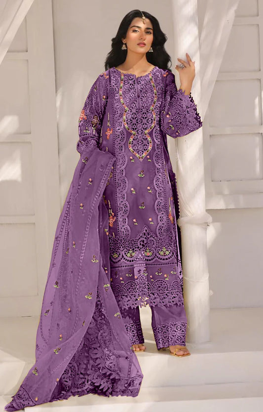 ANEELAS LAVENDER 3PC LAWN (SINGLE NECK)
